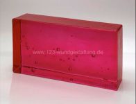 Glasbausteine - Mattone Artiko - Raspberry Bubble