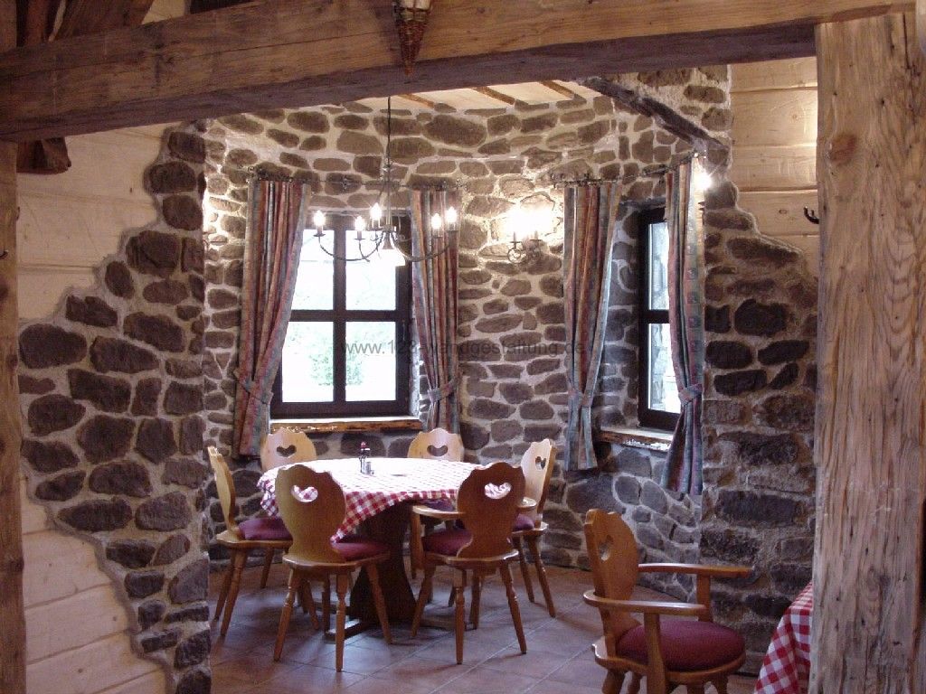 Wandgestaltung Steinwand Wohnzimmer