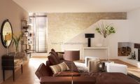 Mediterrane Wandgestaltung mit Marsalla - Ocker - Wohnzimmer