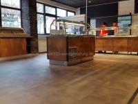 Metallische Wandgestaltung Rost Optik - Kantine