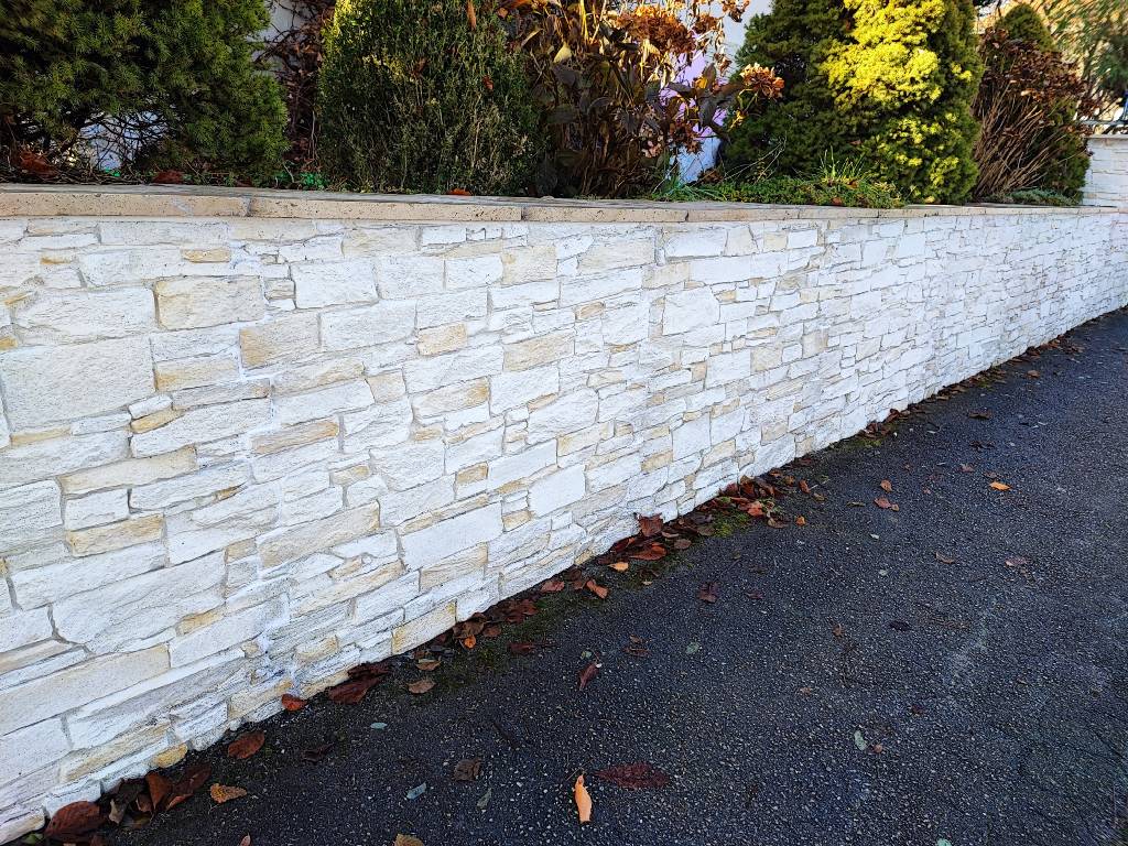 Kunststeinpaneele Amalfi - Creme - Gartenmauer Kunststeinpaneele Amalfi - Creme - Gartenmauer