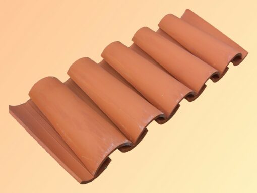 Mauerabdeckung - Mönch Nonnen Dachziegel - Farbe Naturrot - 40cm