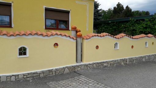 Mönch Nonnen Halbschalen - Sardo - Rosso - Gartenmauer