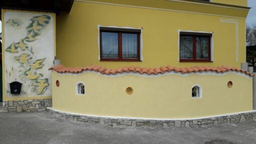 Mönch Nonnen Halbschalen - Sardo - Rosso - Gartenmauer
