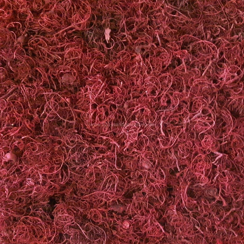 Individuelle Mooswände oder Moosbilder mit Curly Moos - Farbe Bordeauxrot