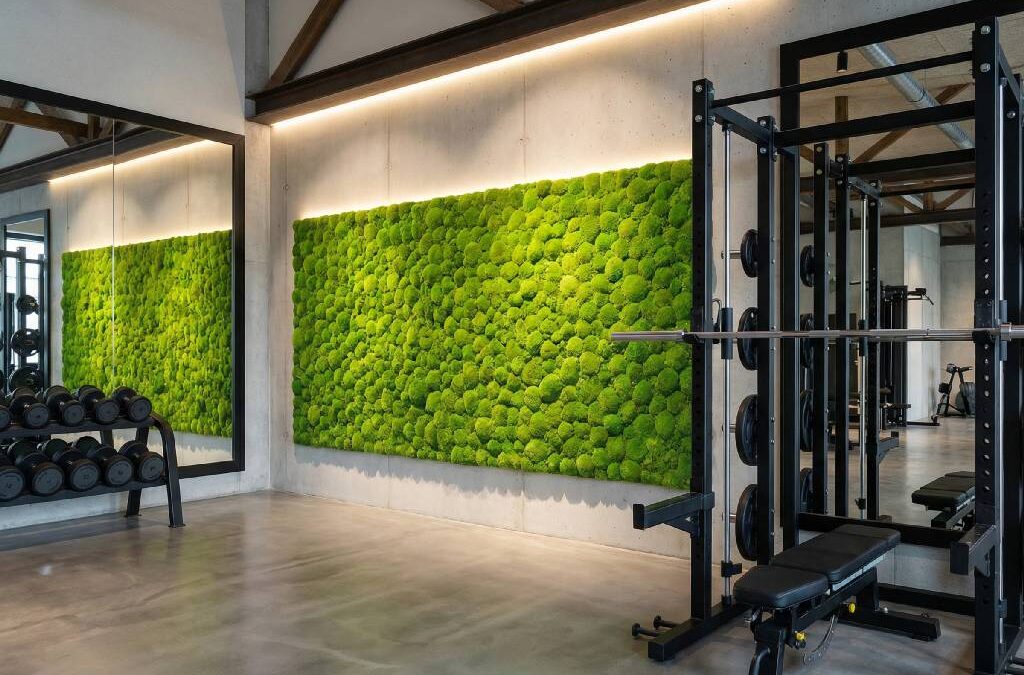 Mooswand - Polstermoos Hellgrün - Fitness Studio