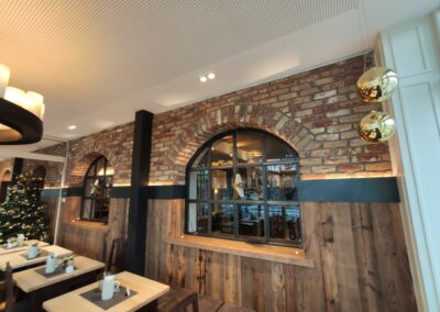 Wandgestaltung - Restaurant - Ziegelstein Riemchen Rustikal