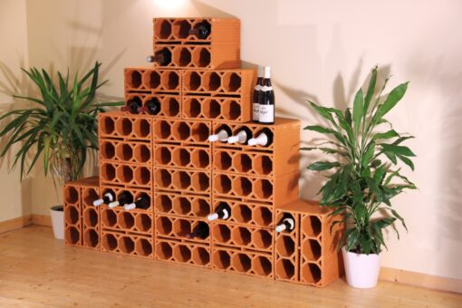 Weinlagerstein Block aus Ton als Weinregal